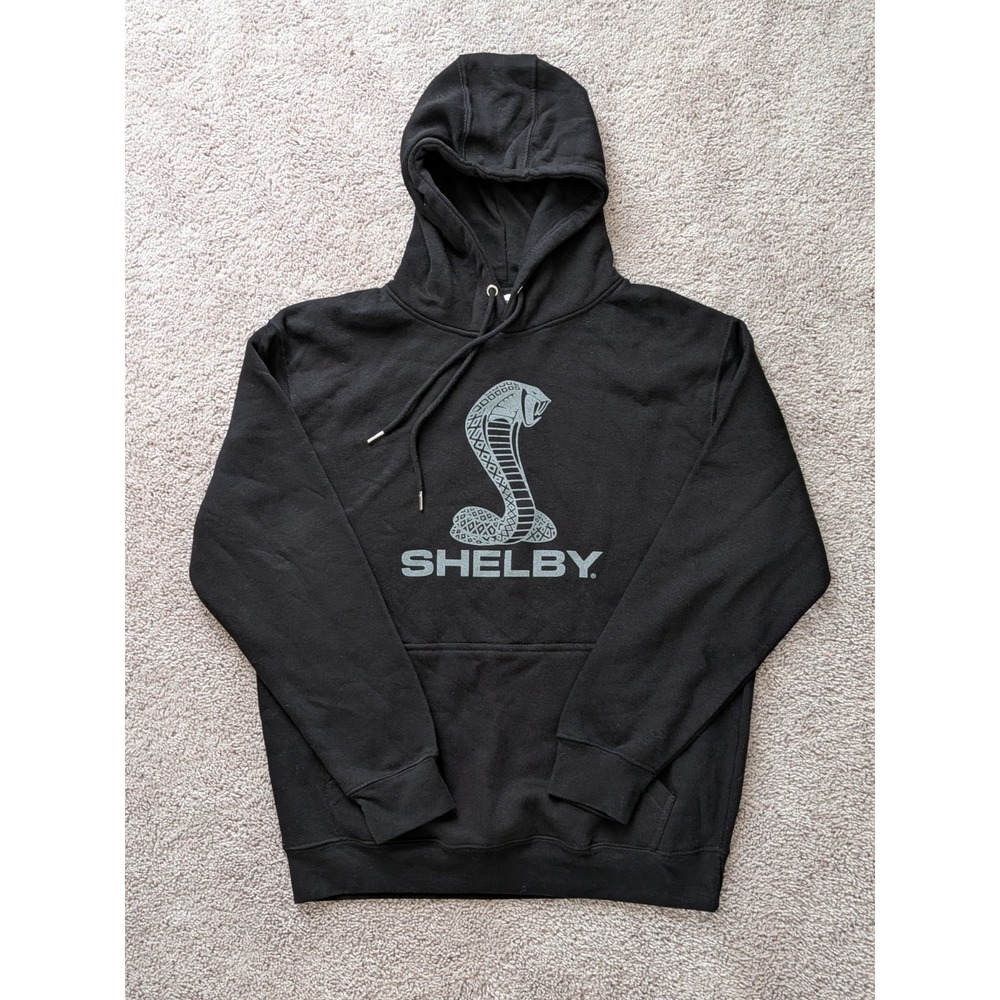 Lone Rock Hoodie Mens Large Vintage Shelby Cobra Ford Mustang Black Pullover